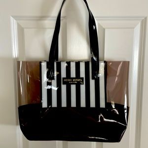 Vintage Henri Bendel New York PVC chocolate and clear tote bag